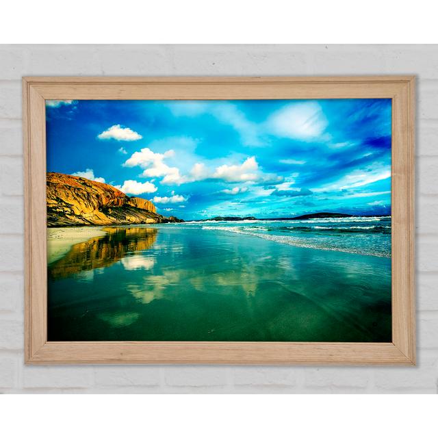 Serene Ocean Reflections Framed Print Highland Dunes Size: 29.7cm H x 42cm W x 1.5cm D on Productcaster.