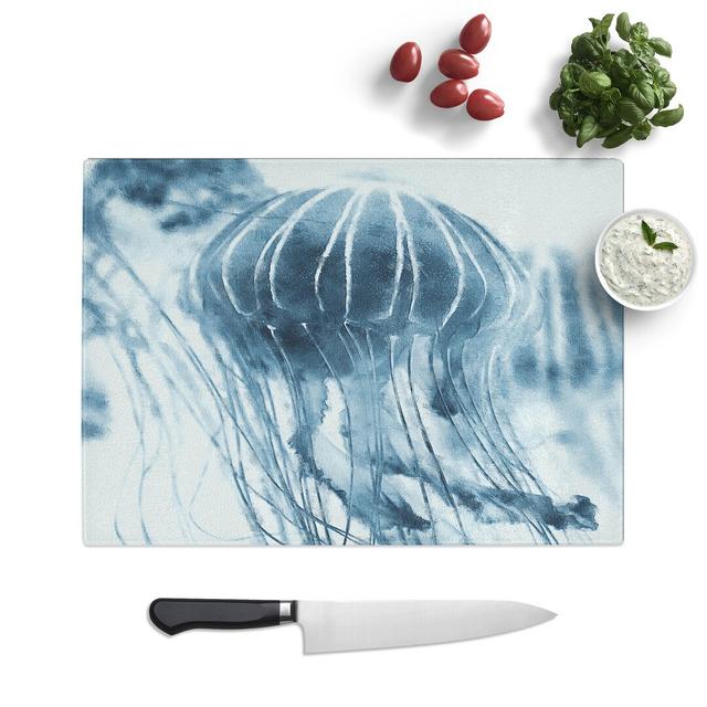 Tempered Glass a Jellyfish Painting Chopping Board East Urban Home Size: 20 cm x 28.5 cm on Productcaster.