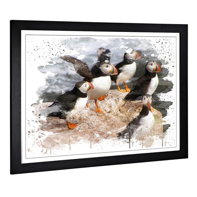 'Atlantic Puffin Birds' Graphic Art Print World Menagerie Size: 45cm H x 62cm W, Format: Framed Picture on Productcaster.