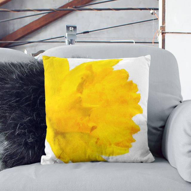 Sole Daffodil Painting Cushion with Filling East Urban Home Size: 40cm H x 40cm W x 15cm D, Backing Colour: Black on Productcaster.