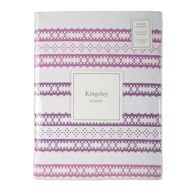 Corbett Purple 180 TC Duvet Cover Set Brambly Cottage Size: Single Duvet Cover + 1 Standard Pillowcase on Productcaster.