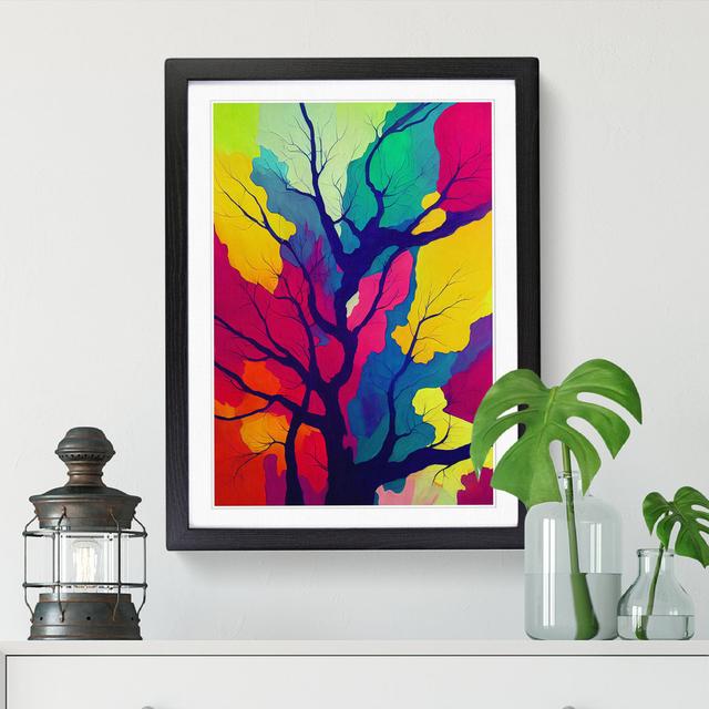 Forest Paint Pouring - Picture Frame Print Marlow Home Co. Format: Black Framed, Size: 64cm H x 46cm W x 2cm D on Productcaster.