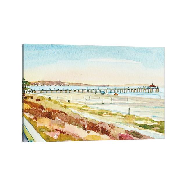 Manhattan Beach Pier At Dusk House of Hampton Size: 30.48cm H x 45.72cm W on Productcaster.