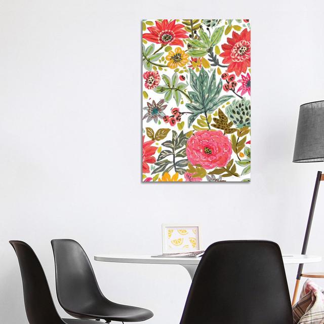 Multi Bloom Floral I by Karen Fields - Wrapped Canvas Painting ClassicLiving Size: 101.6cm H x 66.04cm W x 3.81cm D on Productcaster.