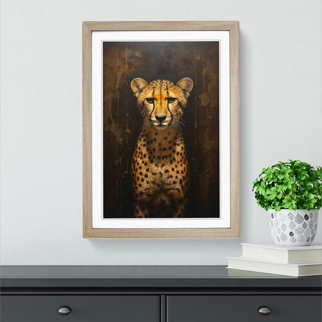 Cheetah Contemporary No.2 - Print Latitude Vive Size: 64cm H x 46cm W x 2cm D, Format: Oak Framed on Productcaster.