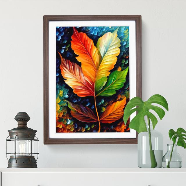 XV1022-2565X Leaves Of Portrait No.5 - Single Picture Frame Painting Marlow Home Co. Size: 46cm H x 34cm W x 2cm D, Frame Colour: Walnut on Productcaster.