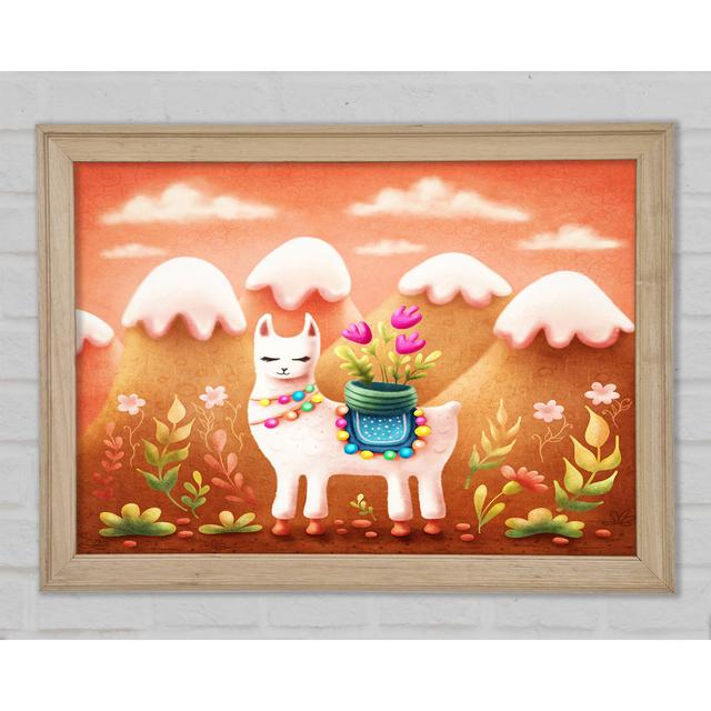 Llama In The Hilltop - Single Picture Frame Art Prints Harriet Bee Size: 84.1cm H x 118.9cm W on Productcaster.