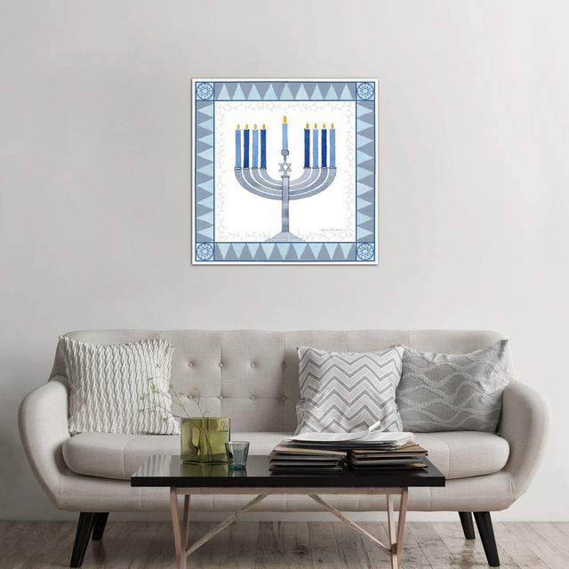 Celebrating Hanukkah III by Kathleen Parr McKenna - Wrapped Canvas Print The Seasonal Aisle Size: 93.98cm H x 93.98cm W x 1.91cm D on Productcaster.