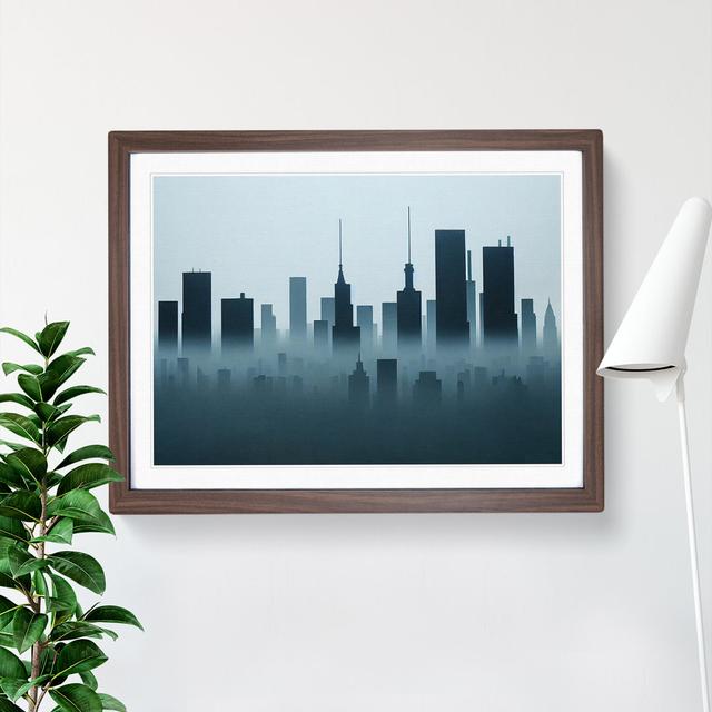 Evocative Skyline Architecture - Single Picture Frame Print 17 Stories Frame Colour: Walnut, Size: 25cm H x 34cm W x 2cm D on Productcaster.