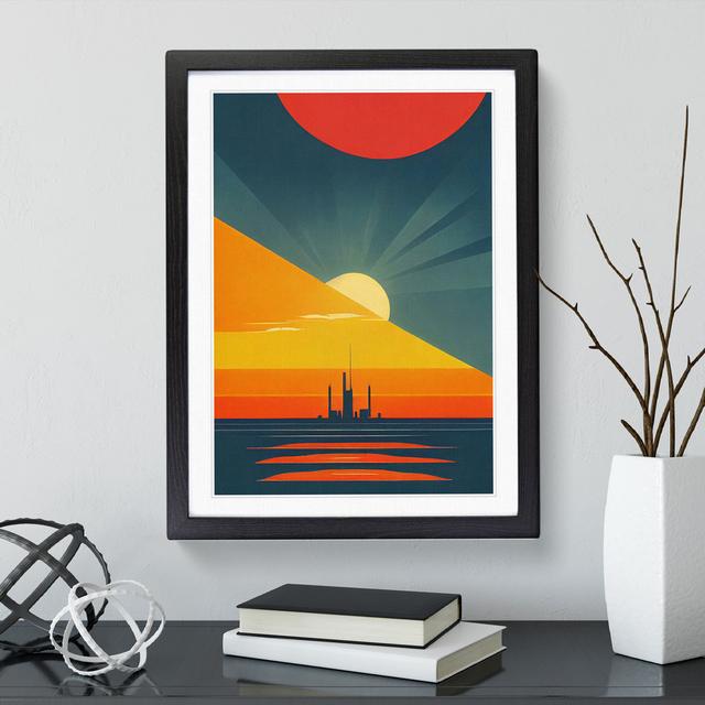 The Seductive Sunset Abstract - Picture Frame Graphic Art George Oliver Format: Black Framed, Size: 64cm H x 46cm W on Productcaster.