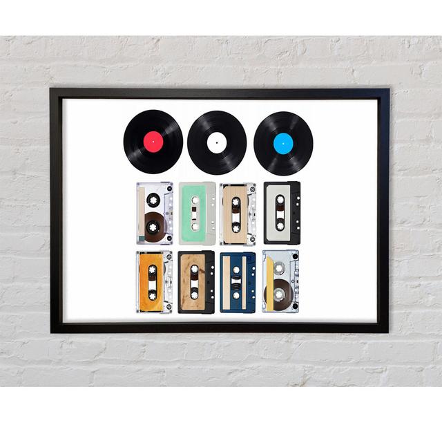 Retro Music Players - Single Picture Frame Art Prints on Canvas Bright Star Size: 84.1cm H x 59.7cm W x 3.3cm D on Productcaster.