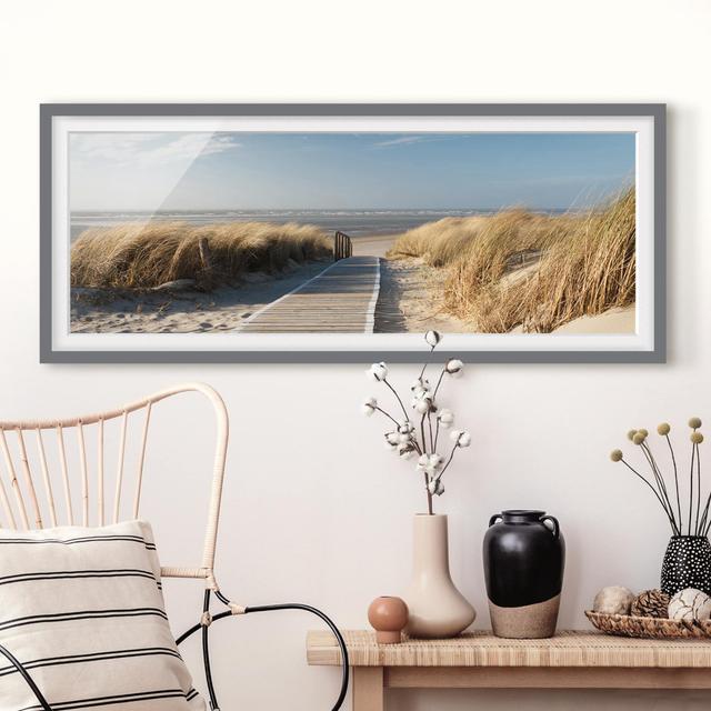 Picture With Frame - Baltic Sea Beach - Panorama Landscape - B House of Hampton Rahmenauswahl: Grau gerahmt, Maße: 30 cm H x 75 cm B x 2 cm T on Productcaster.