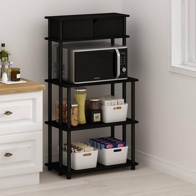 Rhyus Wood Kitchen Cart 17 Stories Finish: Black Oak/Black on Productcaster.