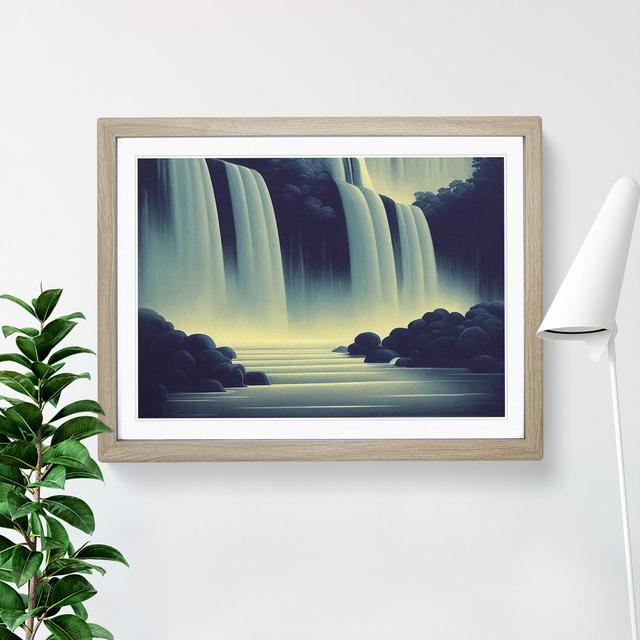 River Waterfall Deco Vol.2 - Picture Frame Graphic Art Alpen Home Size: 34cm H x 46cm W x 2cm D, Frame Colour: Oak Framed on Productcaster.