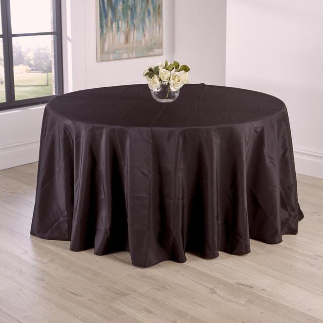 R-1PCBurgundy Polyester Tablecloth Symple Stuff Size: 171.5cm W x 171.5cm L, Colour: Black on Productcaster.