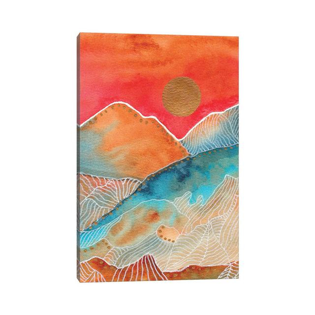 Watercolor Landscape & Line Art I by Viviana Gonzalez - Painting on Canvas Union Rustic Size: 60.04cm H x 45.72cm W x 3.81cm D, Format: Wrapped Canvas on Productcaster.