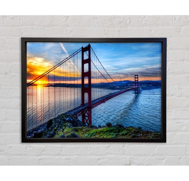 Sunrise At San Francisco - Single Picture Frame Art Prints on Canvas Bright Star Size: 84.1cm H x 118.9cm W x 3.3cm D on Productcaster.