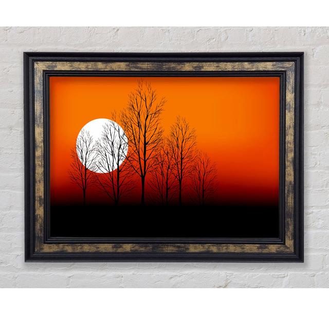 Orange Sunset Trees Framed Print Bright Star Size: 59.7cm H x 84.1cm W on Productcaster.