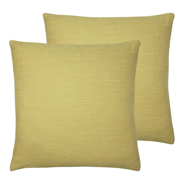 Square Throw Cushion (Set of 2) Evans Lichfield Colour: Yellow on Productcaster.