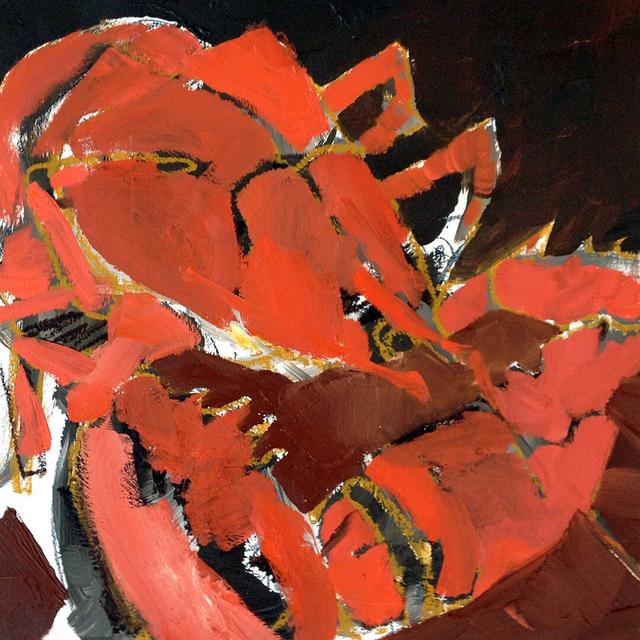 Abstract Lobster V by Erin McGee Ferrell - Wrapped Canvas Painting Highland Dunes Size: 30cm H x 30cm W on Productcaster.