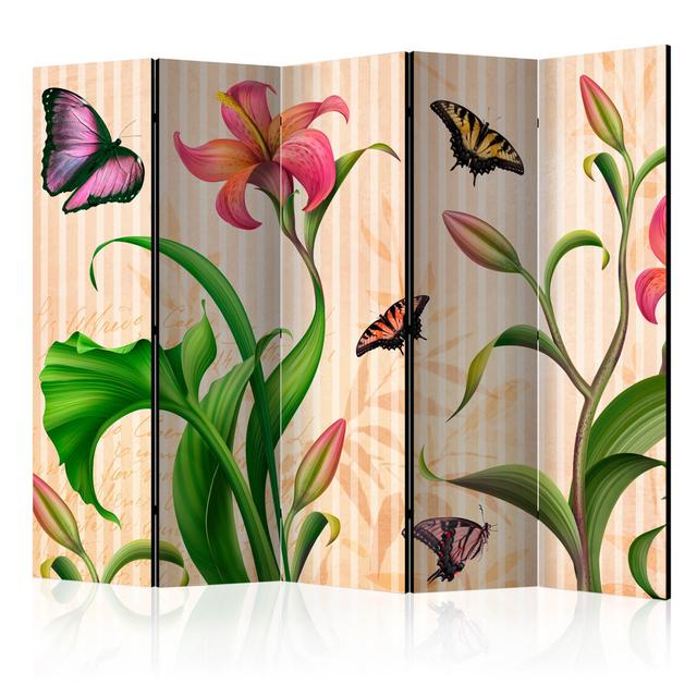 225cm W x 172cm H 5 - Panel Solid Wood Folding Room Divider East Urban Home on Productcaster.