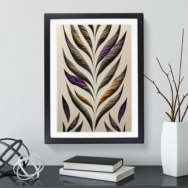 XV1022-3417X Peaceful Feathers - World Menagerie Format: Black Framed, Size: 66cm H x 48cm W, Matte Colour: White on Productcaster.