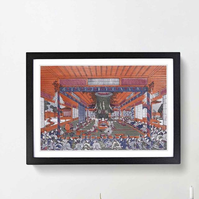 Temple by Utagawa Toyoharu - Picture Frame Art Print East Urban Home Frame Option: Black Framed, Size: 36cm H x 48cm W x 2cm D on Productcaster.