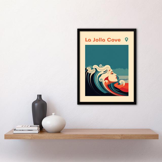 Elsner The Seaside Calls La Jolla Cove California USA Modern Woman Waves Sea Siren - Single Picture Frame Art Prints Maturi on Productcaster.