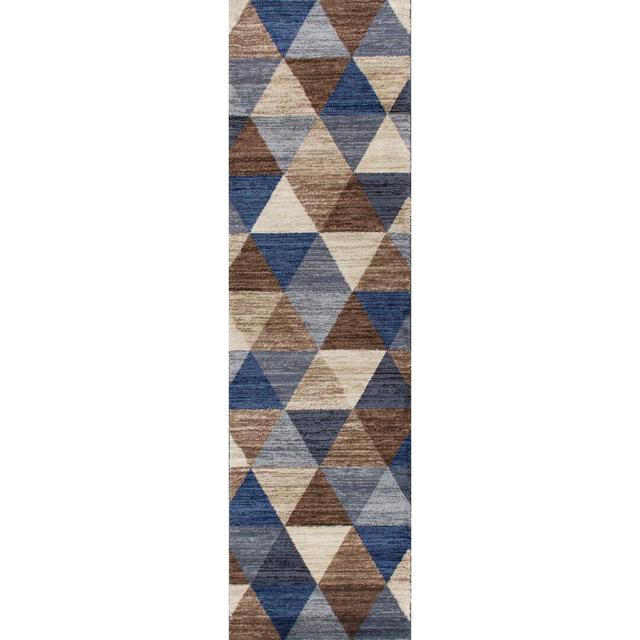 Calder Blue/Brown Rug George Oliver Rug Size: Runner 67 x 235cm on Productcaster.