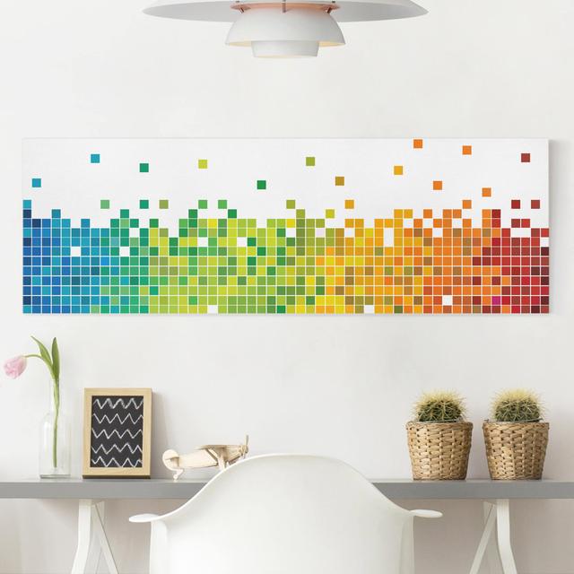 Leinwandbild Pixel Art Rainbow East Urban Home Größe: 150 L x 50 B on Productcaster.