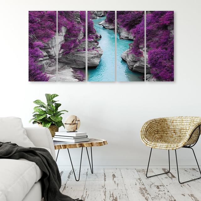 Leinwandbild Purple Landscape Stream Union Rustic Größe: 60 cm H x 150 cm B on Productcaster.