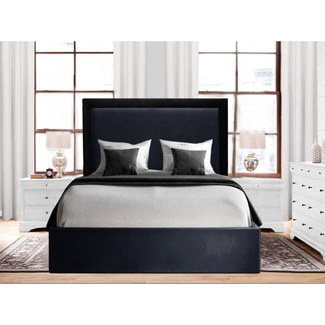 Alando Upholstered Panel Bed Canora Grey Colour: Charcoal/Black, Size: Single (3') on Productcaster.