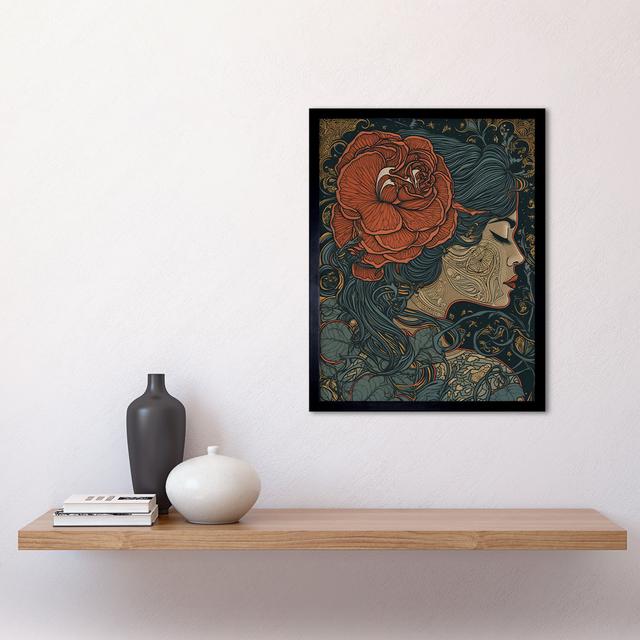 Maelle Woman With Rose In Her Hair - Single Picture Frame Art Prints Marlow Home Co. on Productcaster.