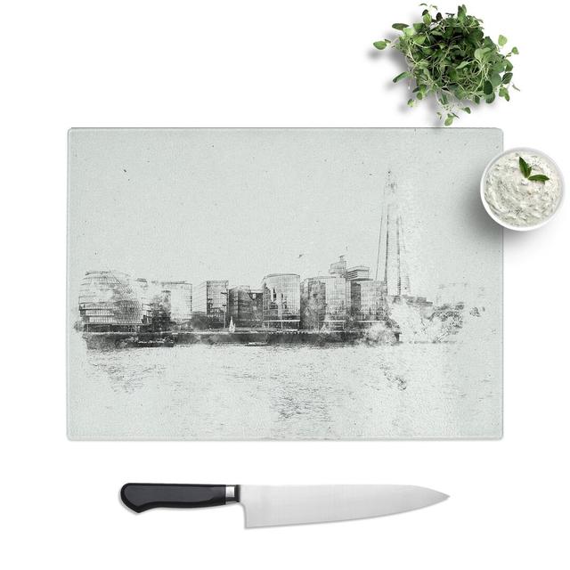 Tempered Glass the Shard and London Skyline Chopping Board East Urban Home Size: 20 cm x 28.5 cm on Productcaster.