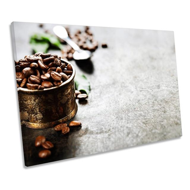 Coffee Beans Café Kitchen - Wrapped Canvas Print Ebern Designs Size: 61cm H x 91.4cm W x 4cm D on Productcaster.