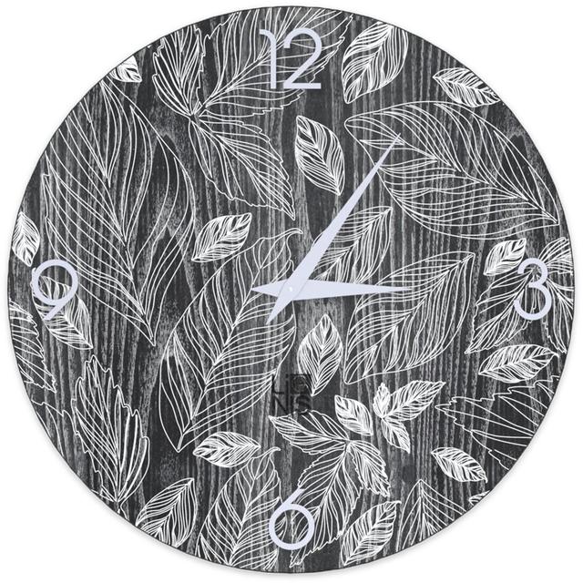 Dolcevita Nori Silent Wall Clock LIGNIS Colour: Black/White, Size: 50cm H x 50cm W x 3cm D on Productcaster.