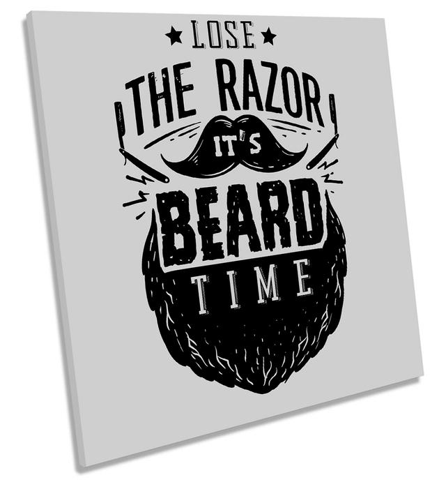 Lose The Razor Beard Time Picture CANVAS WALL ART Square Print Maturi Size: 76.2cm H x 76.2cm W x 4cm D on Productcaster.