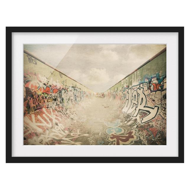 Graffiti Skate Park Framed Graphic Art Print Poster East Urban Home Size: 40cm H x 55cm W, Frame Options: Matt black on Productcaster.