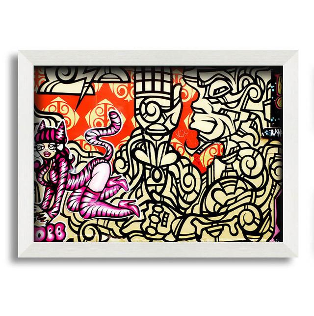 Gonde Graffiti Pink Cat - Print ClassicLiving Size: 42cm H x 59.7cm W x 10cm D on Productcaster.