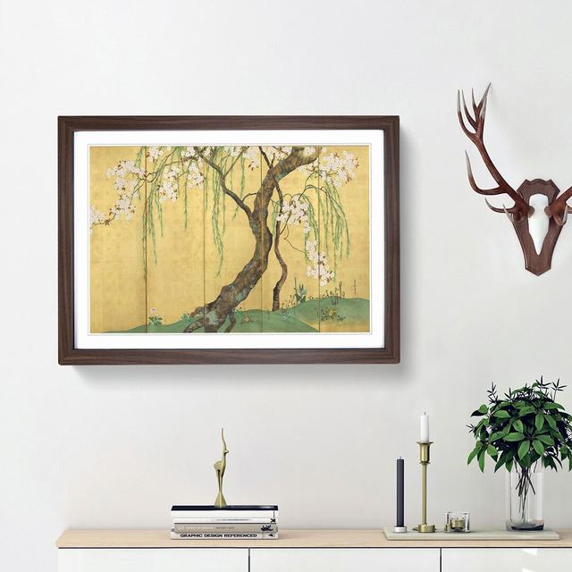 Cherry & Maple Trees Vol.1 by Sakai Hoitsu - Picture Frame Painting Print East Urban Home Frame Option: Walnut Framed, Size: 48cm H x 65cm W x 2cm D on Productcaster.