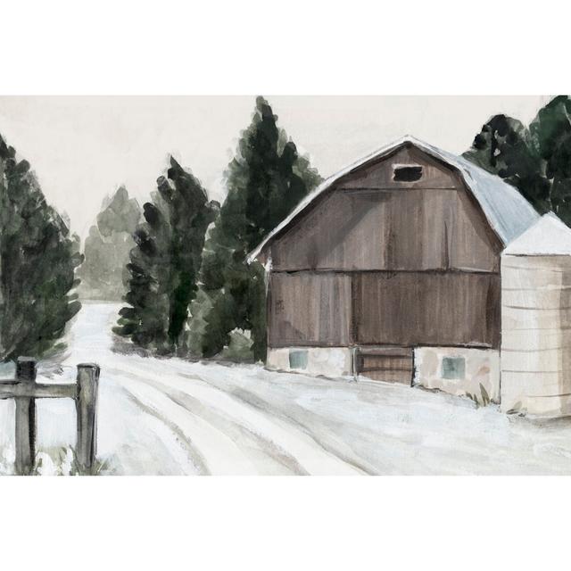 Winter Barn II by Annie Warren - Wrapped Canvas Print Rosalind Wheeler Size: 51cm H x 76cm W x 3.8cm D on Productcaster.