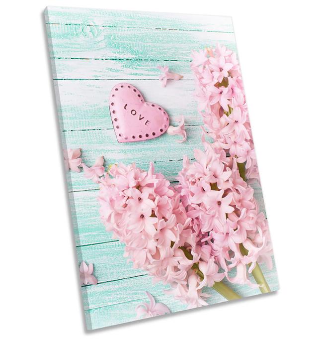 Love Heart Blossom Floral Framed CANVAS WALL ART Picture Print Marlow Home Co. Size: 18cm H x 12cm W x 2cm D on Productcaster.