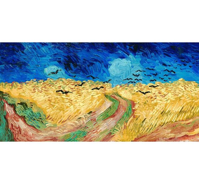 Leinwandbild Krähen über Weizenfeld von Vincent Van Gogh Sommerallee Größe: 50 cm H x 100 cm B x 4 cm T on Productcaster.