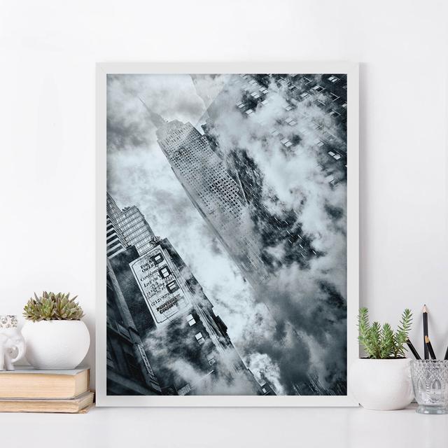 Facade of the Empire State Building - Picture Frame Graphic Art Fairmont Park Frame Option: White Framed, Size: 100cm H x 70cm W x 2cm D on Productcaster.