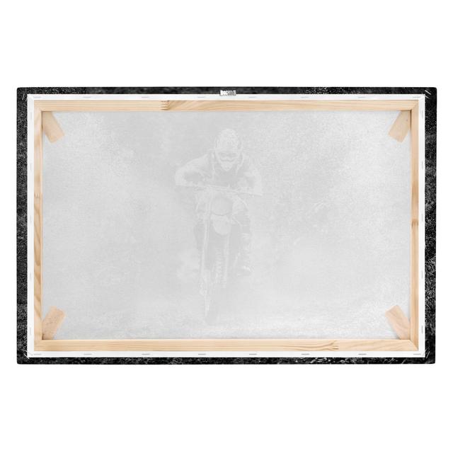 Motocross in the Mud - Wrapped Canvas Graphic Art Williston Forge Format: 260g/m² canvas, Size: 60cm H x 90cm W on Productcaster.