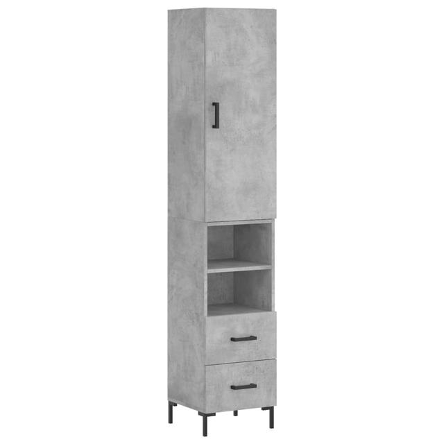 Vidaxl Highboard 34.5X34x180 Cm Engineered Wood 161 17 Stories Farbe: Betongrau on Productcaster.