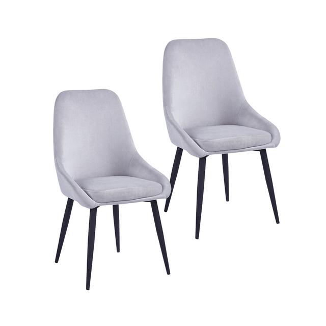 Fern Upholstered Dining Chair (Set of 2) Blue Elephant Upholstery Colour: Grey on Productcaster.