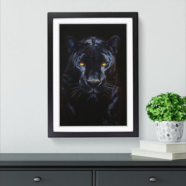 Panther Contemporary - Print Latitude Vive Size: 64cm H x 46cm W x 2cm D, Frame Colour: Black on Productcaster.