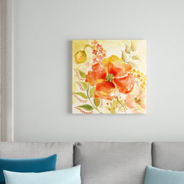 'Bohemian Poppies II' by Tre Sorelle Studios Watercolour Painting Print on Wrapped Canvas East Urban Home Size: 60.96cm H x 60.96cm W on Productcaster.