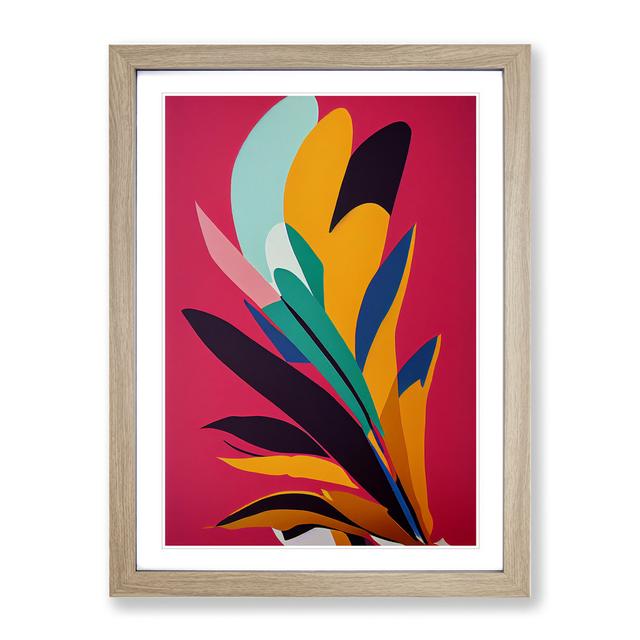 Feathers In Abstract No.3 - Single Picture Frame Print Marlow Home Co. Frame Colour: Oak, Size: 64cm H x 46cm W x 2cm D on Productcaster.